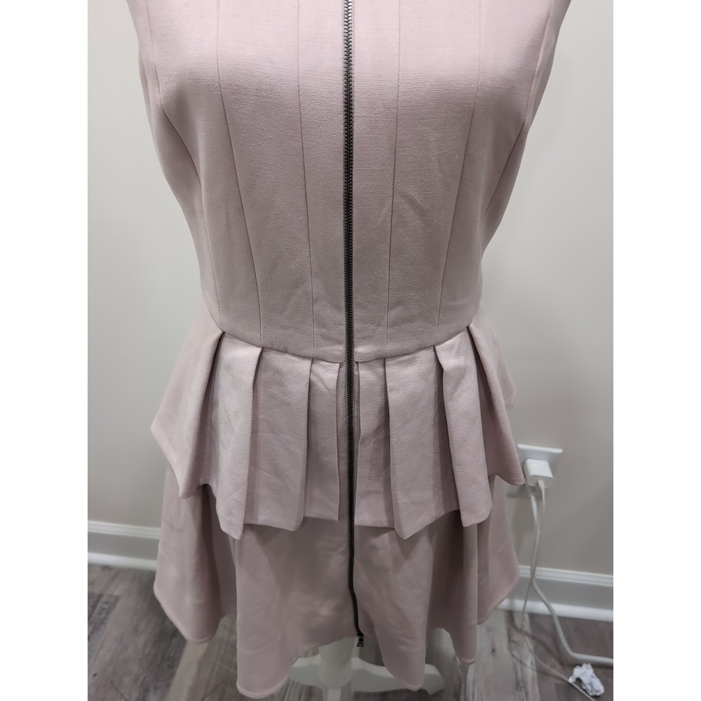 NEW BCBG Max Azria Audrey Dress Pale Pink Zipper Front Tiered $338 Size 8 - Picture 4 of 11